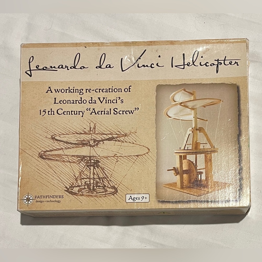 Leonardo Da Vinci Helicopter - Recreation of 15th Century “Aerial Screw” - New
